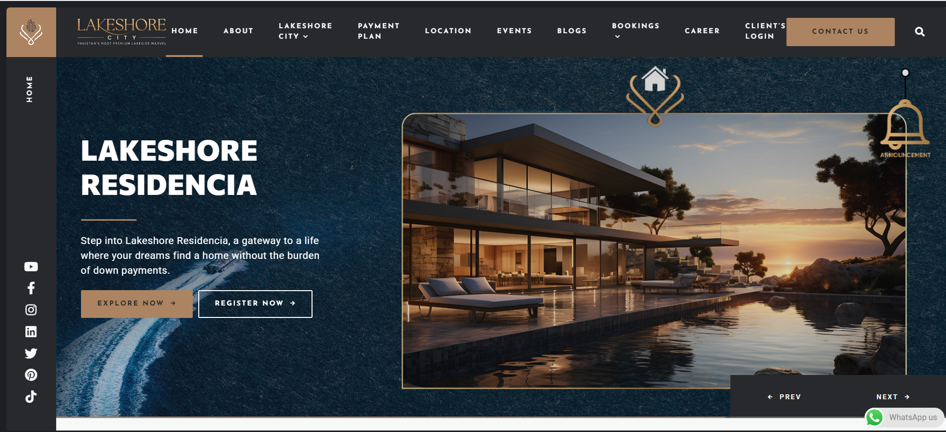 lakeshore hero section